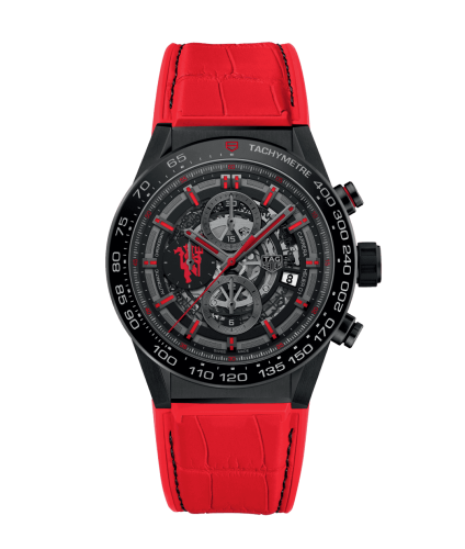 TAG Heuer Carrera Calibre Heuer 01 45 Stainless Steel / Skeleton / Alligator / Manchester United